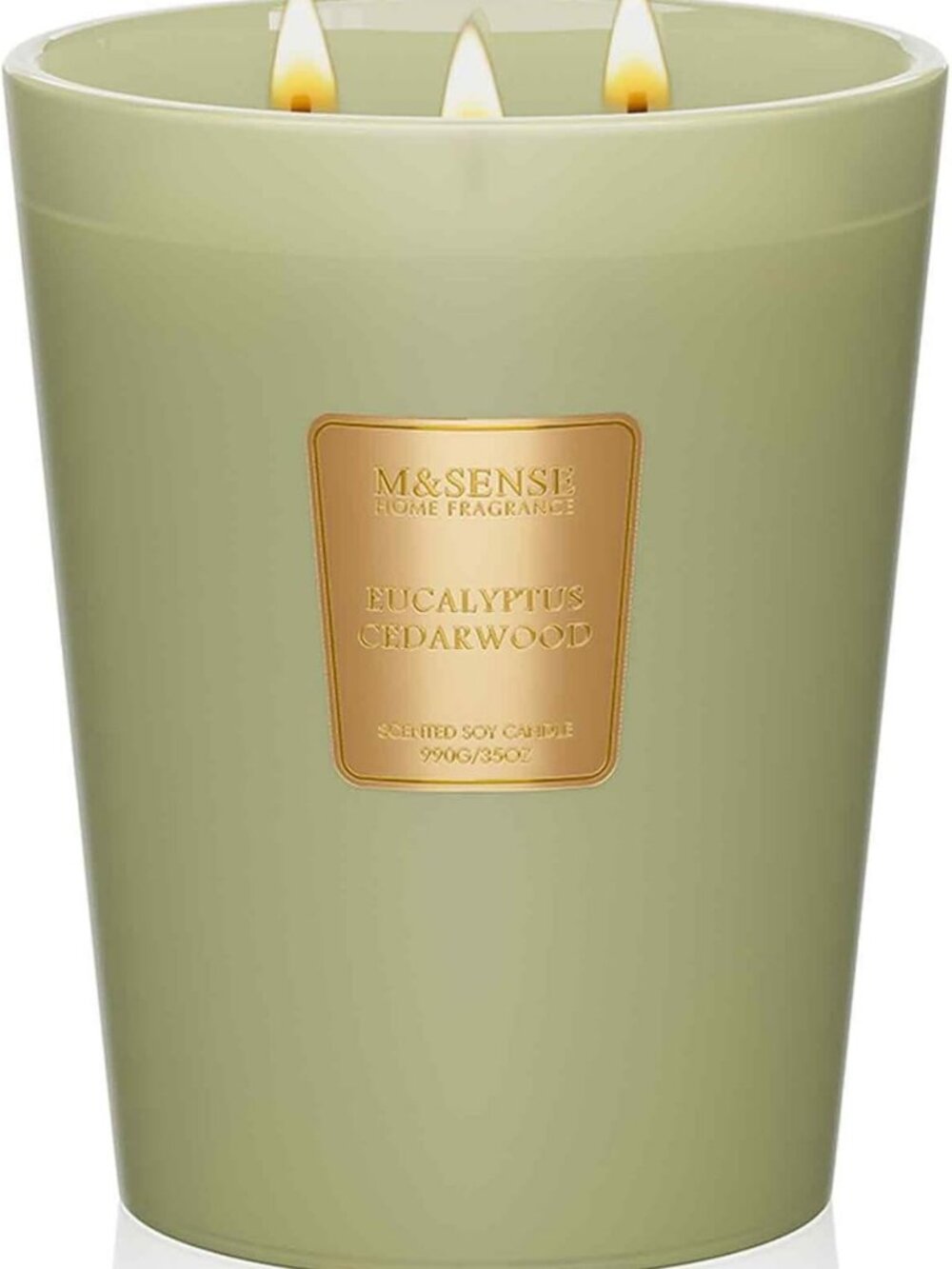 Relaxing Eucalyptus Cedarwood Soy Candle 35oz | 3-Wick Spa Aromatherapy
